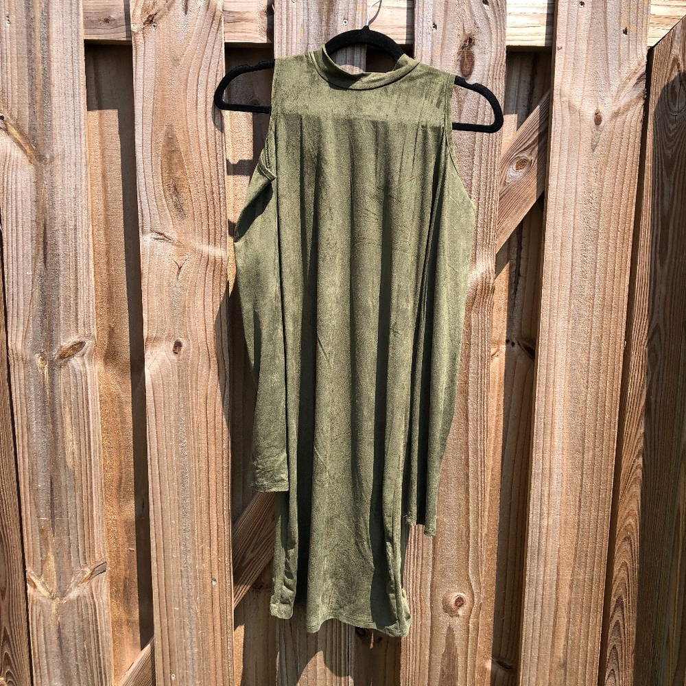 🆕faux suede long sleeved dress